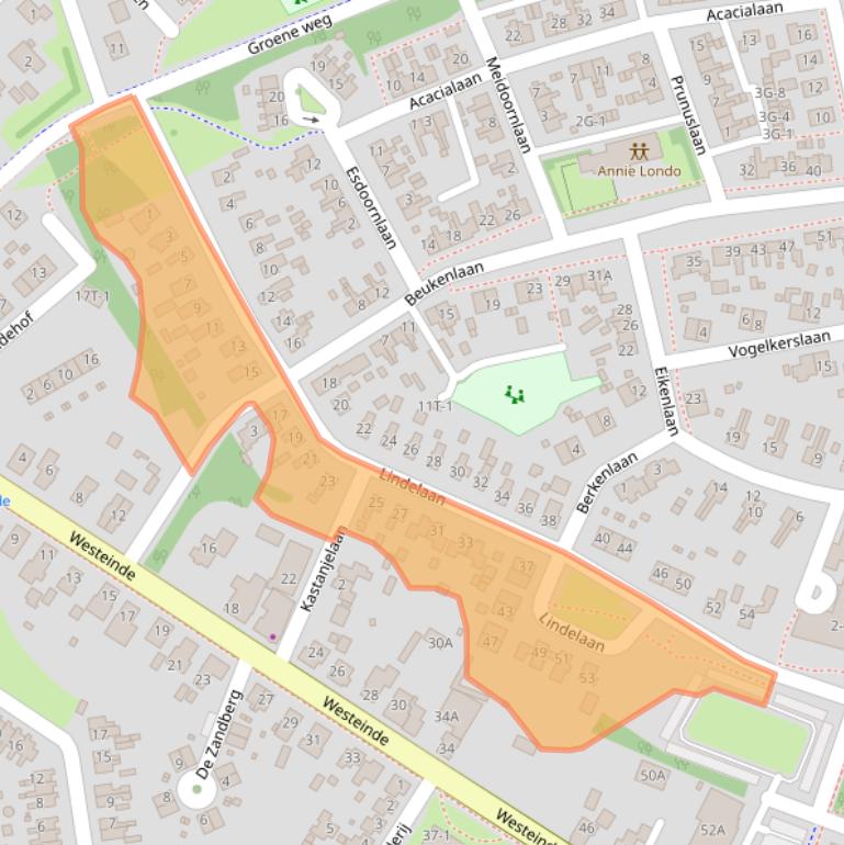 Kaart van postcodegebied 9431CJ.