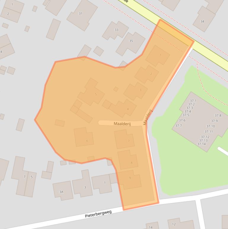 Kaart van postcodegebied 9431DA.