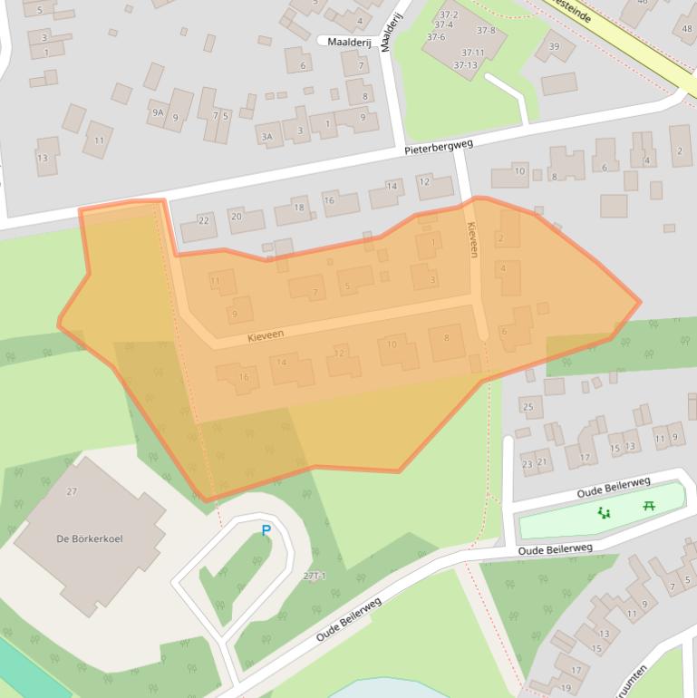 Kaart van postcodegebied 9431DB.