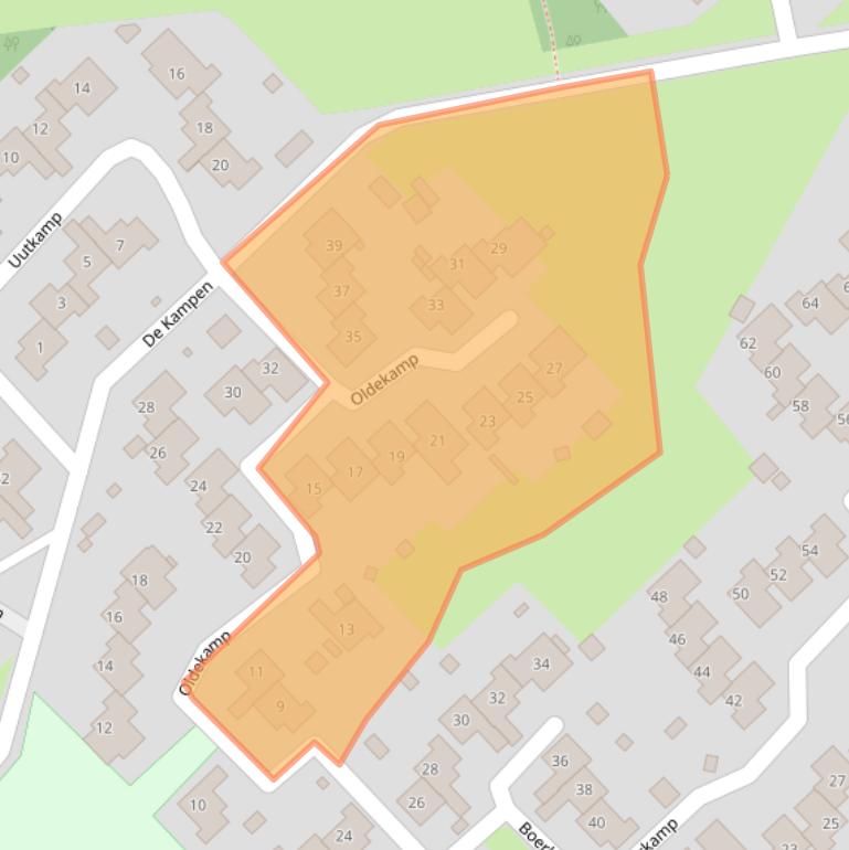 Kaart van postcodegebied 9431HX.
