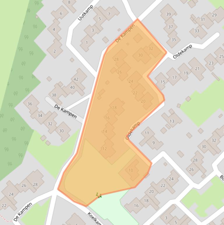 Kaart van postcodegebied 9431HZ.