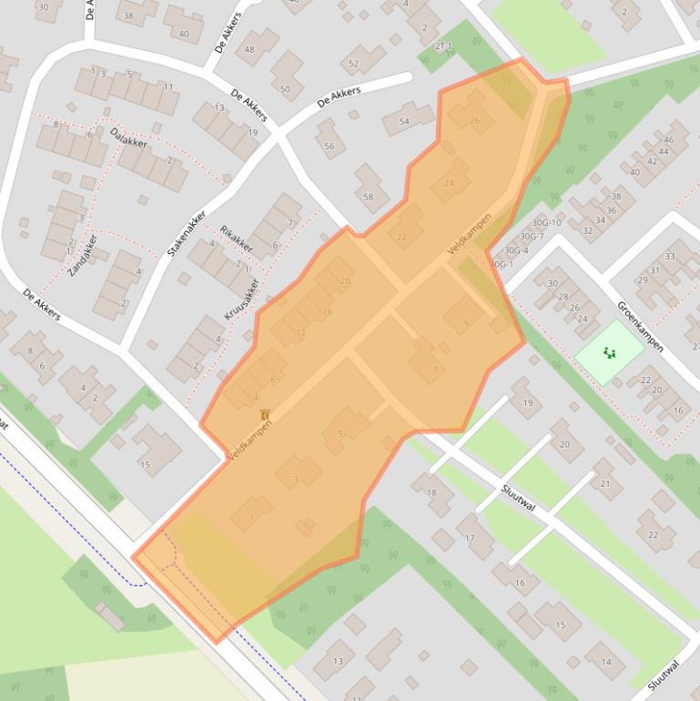 Kaart van postcodegebied 9431KA.