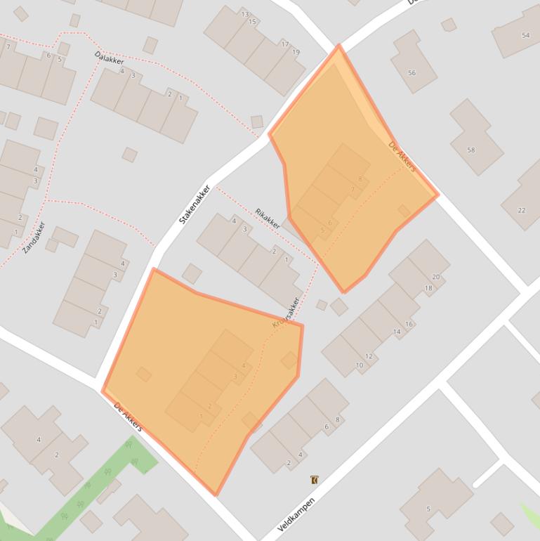 Kaart van postcodegebied 9431KB.