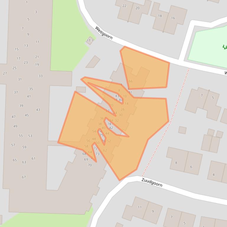 Kaart van postcodegebied 9431LD.