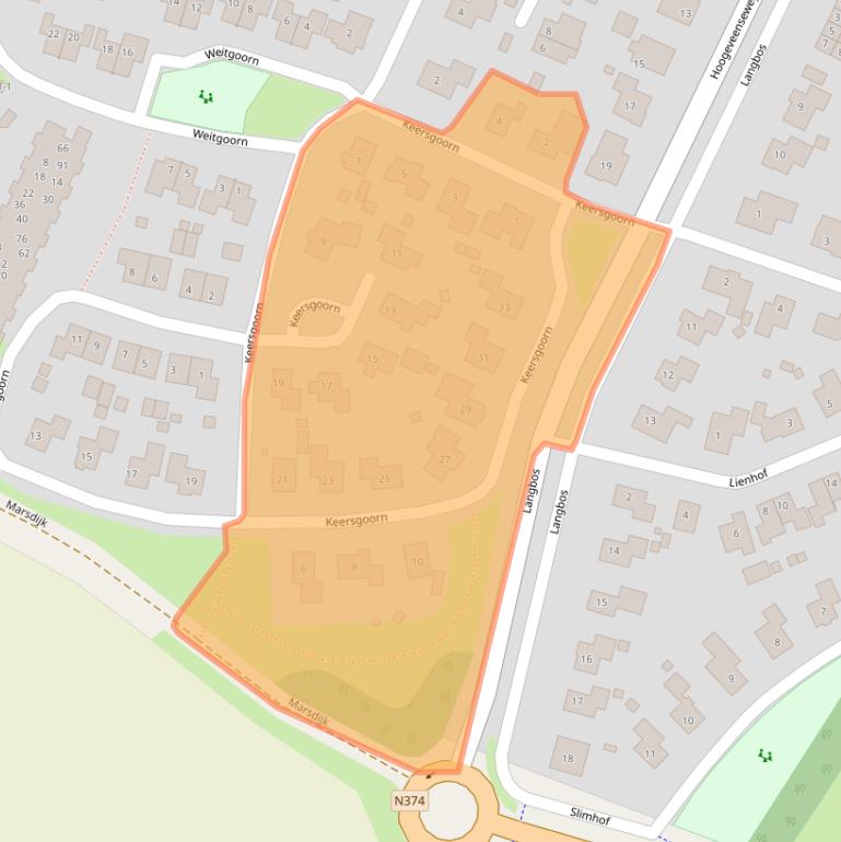 Kaart van postcodegebied 9431LG.