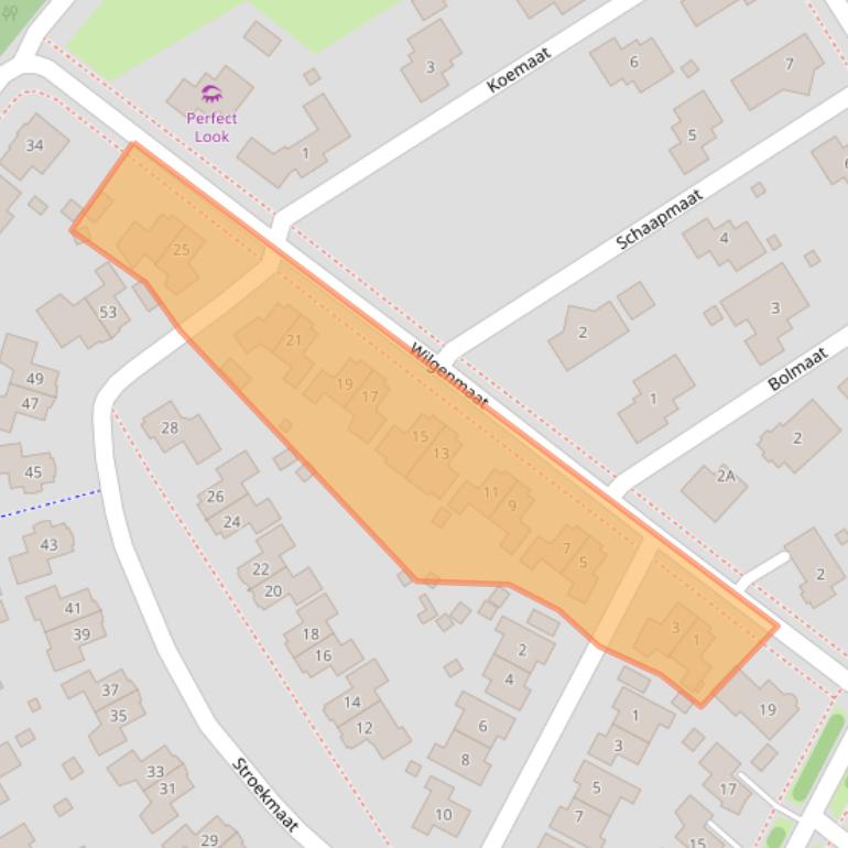 Kaart van postcodegebied 9431MB.