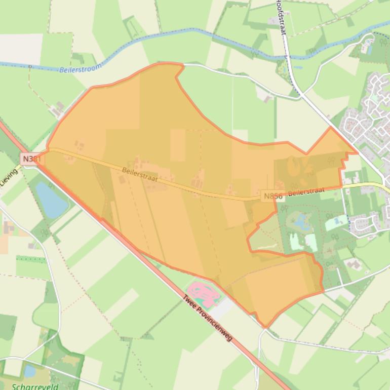 Kaart van postcodegebied 9431TA.