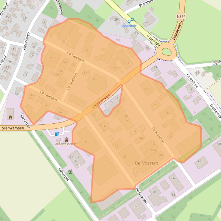 Kaart van postcodegebied 9431TC.