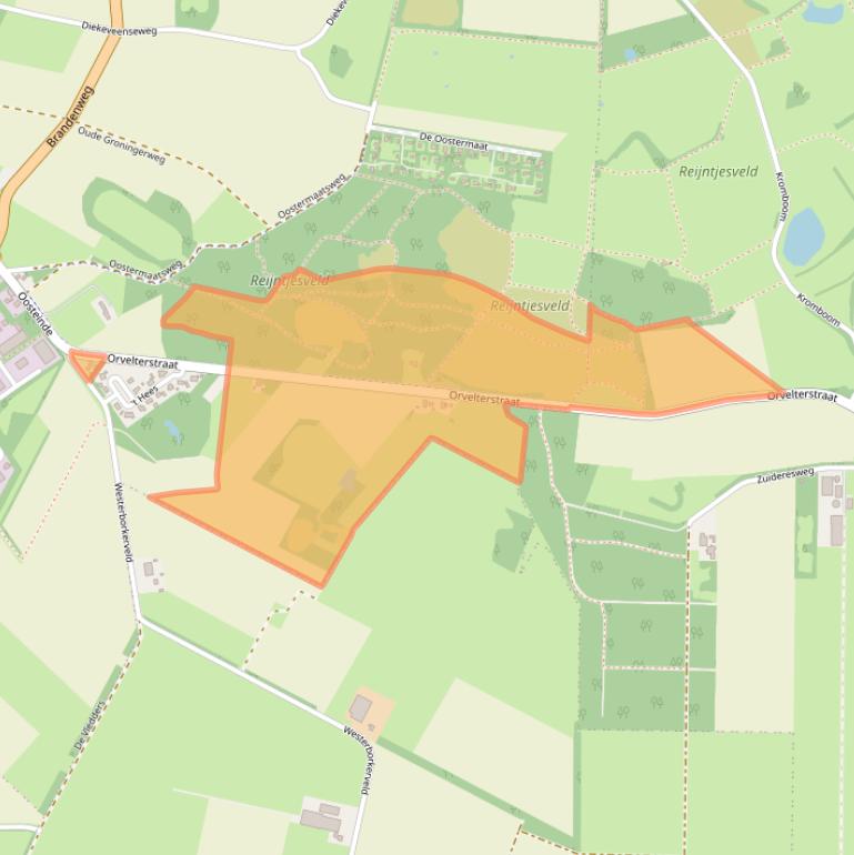 Kaart van postcodegebied 9431TX.