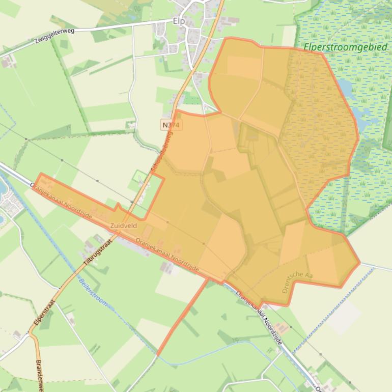 Kaart van postcodegebied 9432TR.
