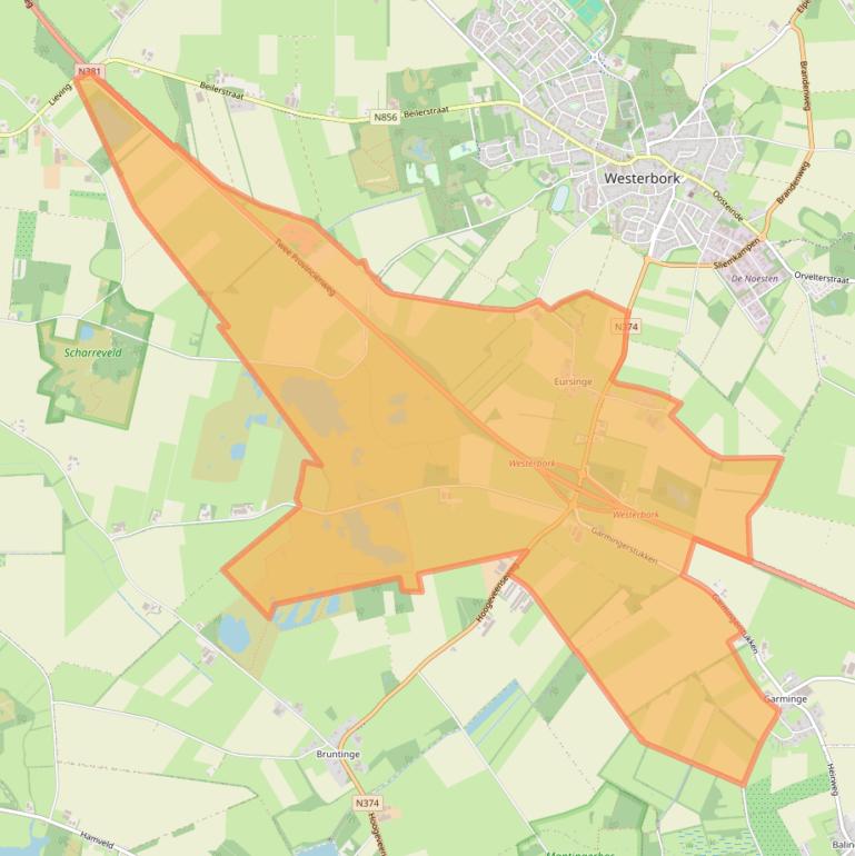Kaart van postcodegebied 9434.