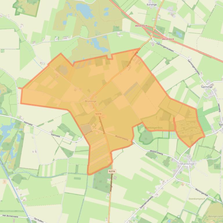 Kaart van postcodegebied 9435.