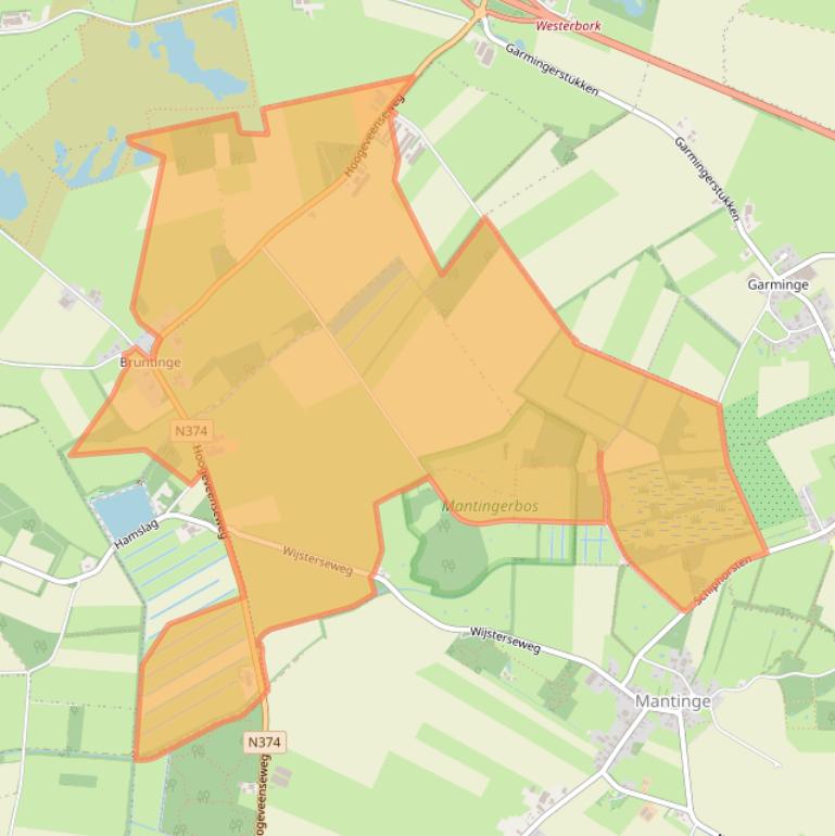 Kaart van postcodegebied 9435TC.
