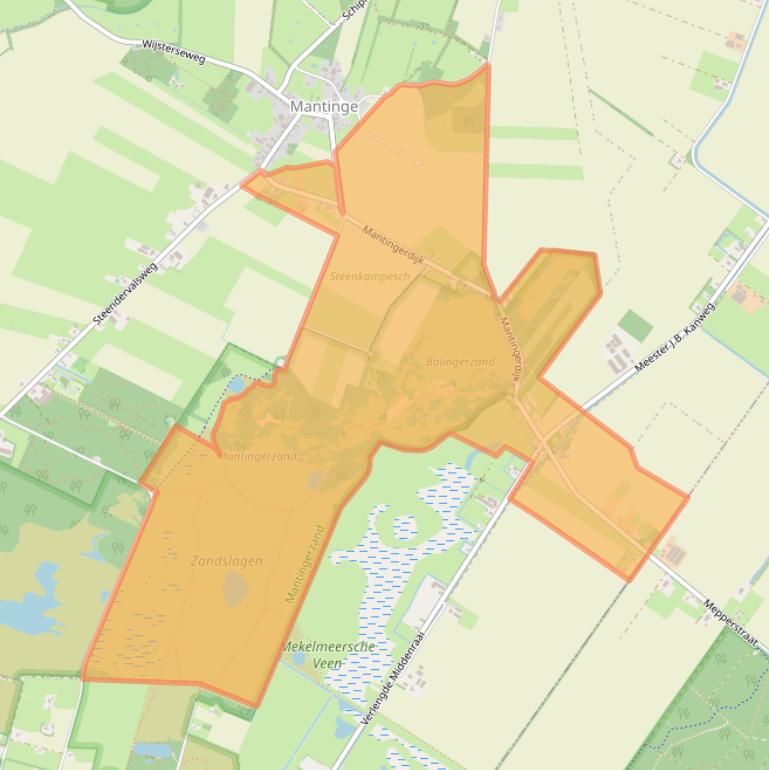 Kaart van postcodegebied 9436PN.