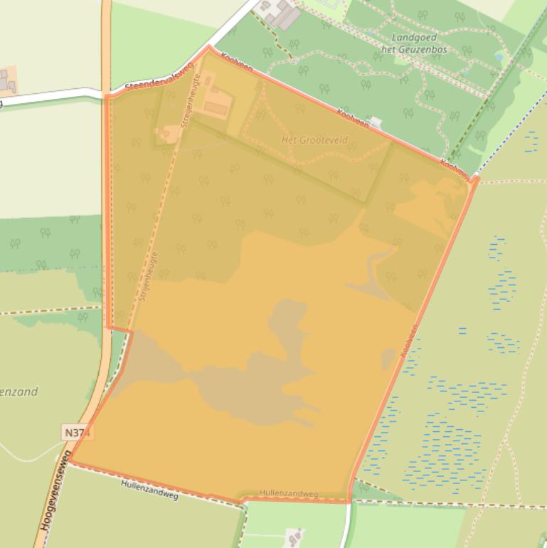 Kaart van postcodegebied 9436TA.