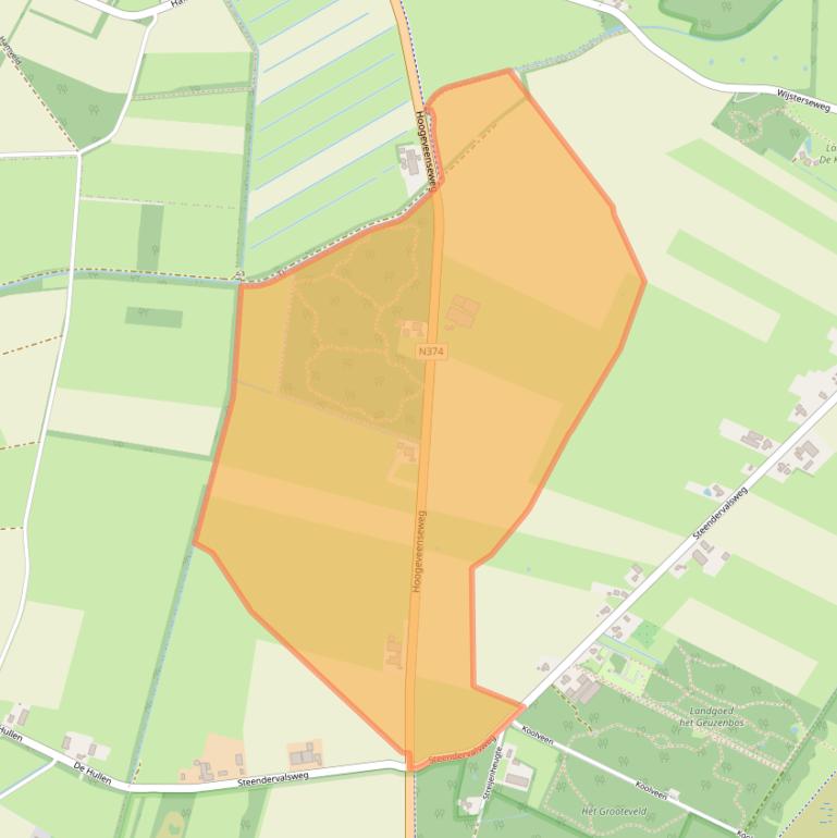 Kaart van postcodegebied 9436TB.