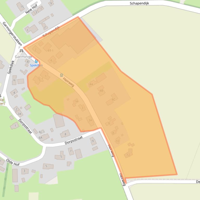 Kaart van postcodegebied 9438TG.