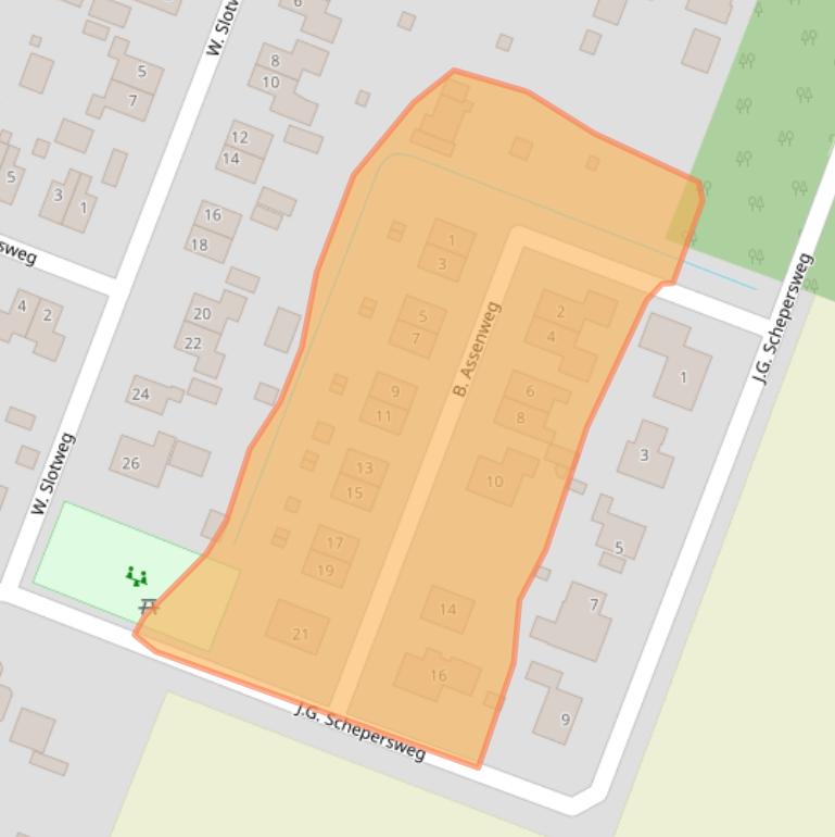 Kaart van postcodegebied 9439PN.