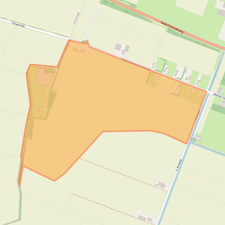 Kaart van postcodegebied 9439TA.