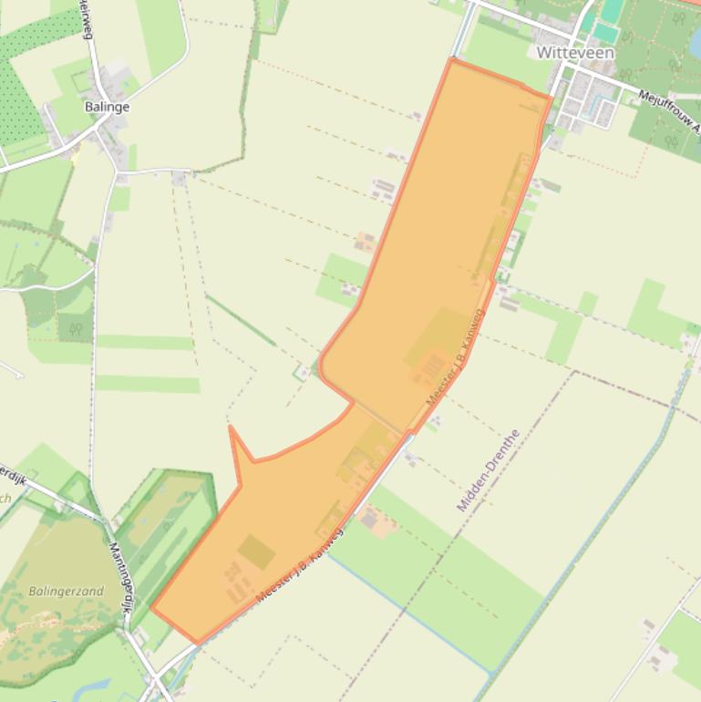 Kaart van postcodegebied 9439TE.