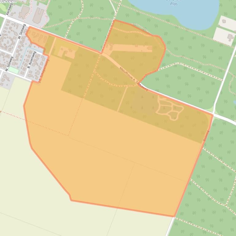 Kaart van postcodegebied 9439TJ.