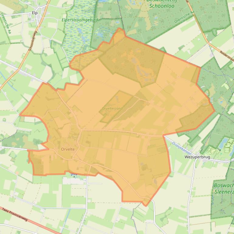 Kaart van postcodegebied 9441.