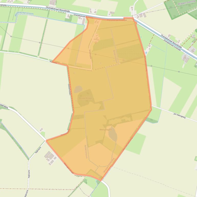 Kaart van postcodegebied 9441TL.