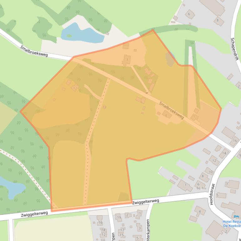 Kaart van postcodegebied 9442PD.