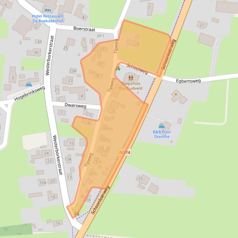 Kaart van postcodegebied 9442PH.