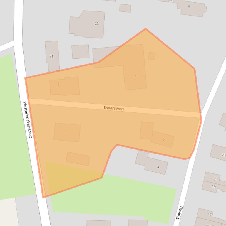 Kaart van postcodegebied 9442PJ.