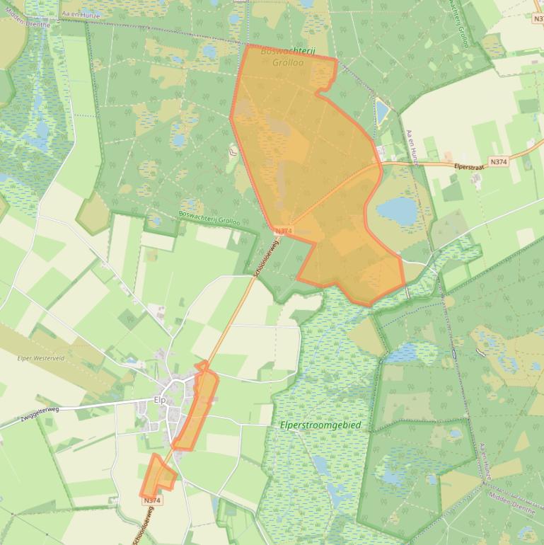 Kaart van postcodegebied 9442PL.