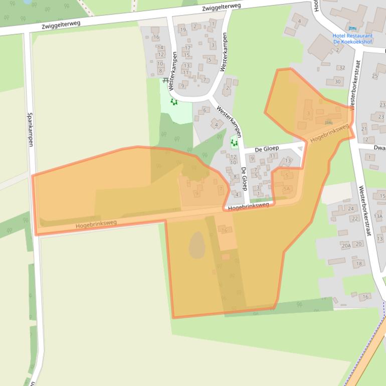 Kaart van postcodegebied 9442PP.