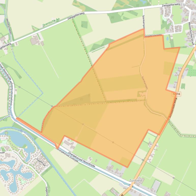 Kaart van postcodegebied 9442PS.