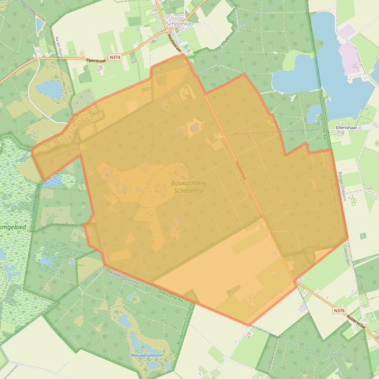 Kaart van postcodegebied 9443TK.