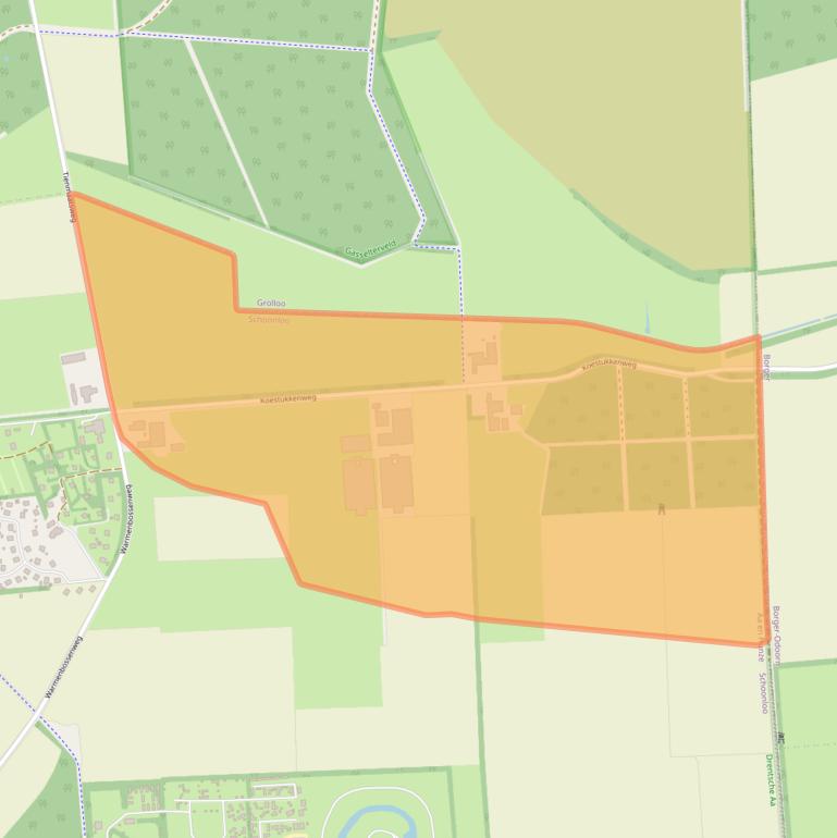 Kaart van postcodegebied 9443TP.