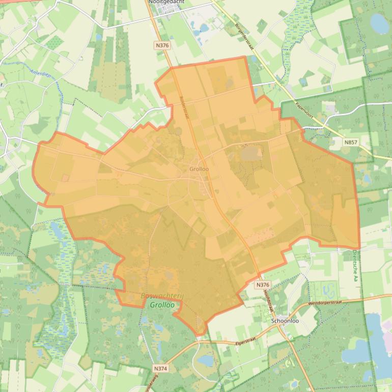 Kaart van postcodegebied 9444.
