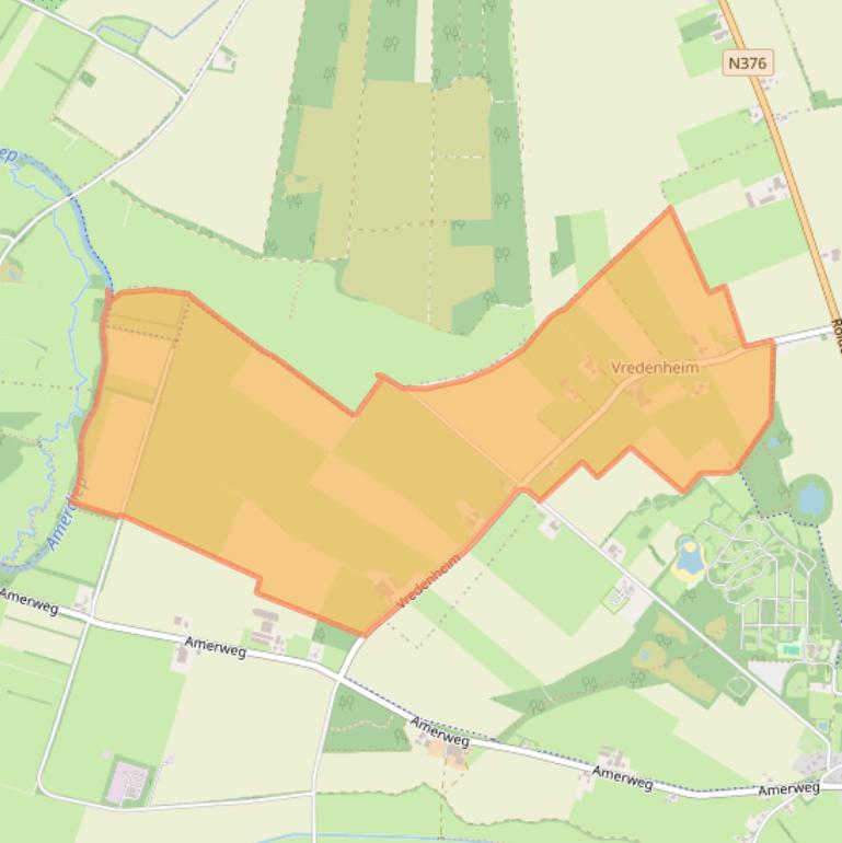 Kaart van postcodegebied 9445.