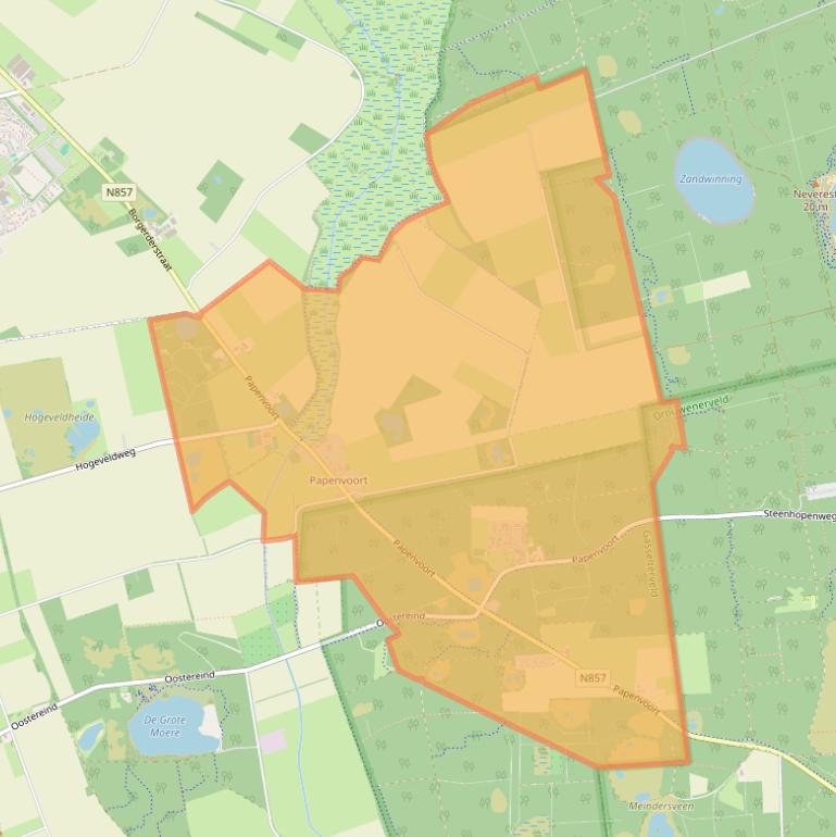 Kaart van postcodegebied 9447.