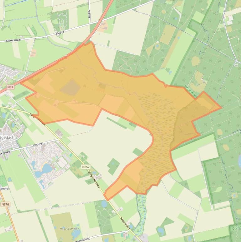Kaart van postcodegebied 9449PC.