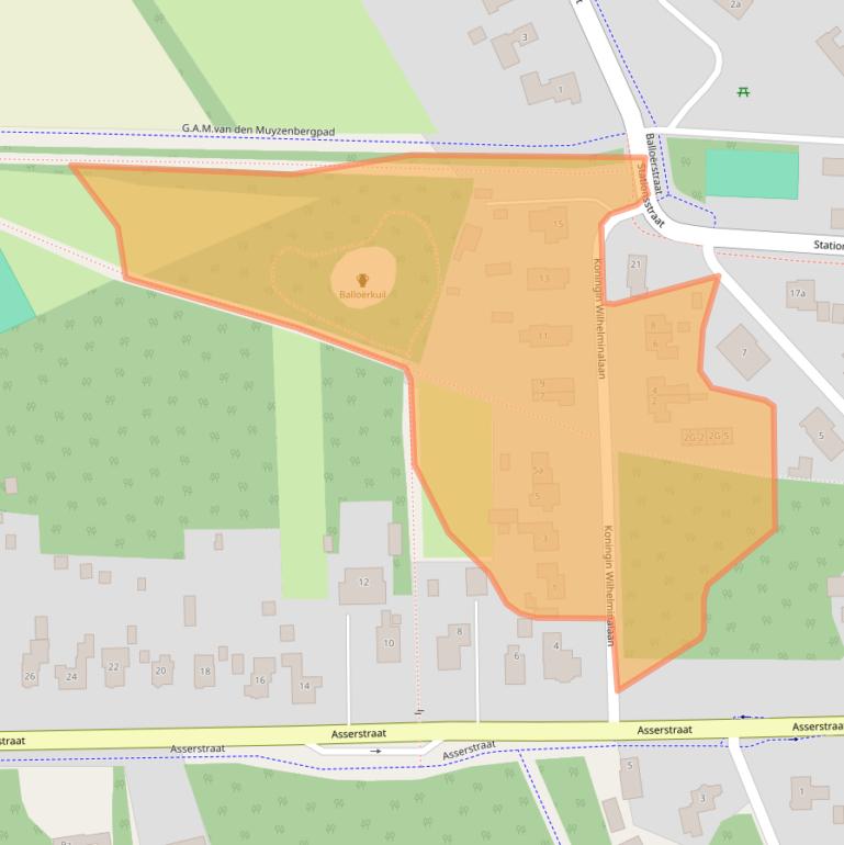 Kaart van postcodegebied 9451AG.