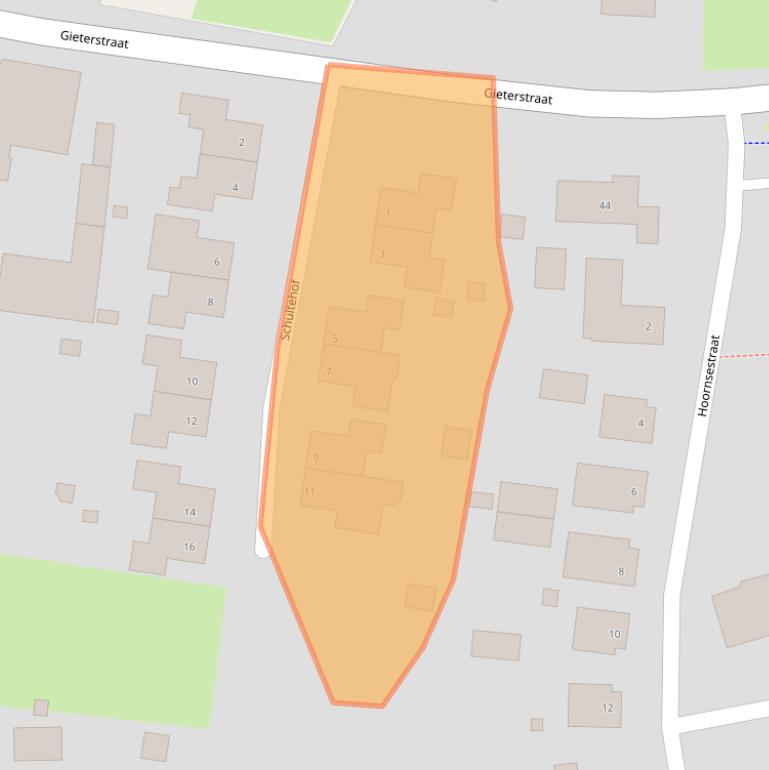 Kaart van postcodegebied 9451AZ.