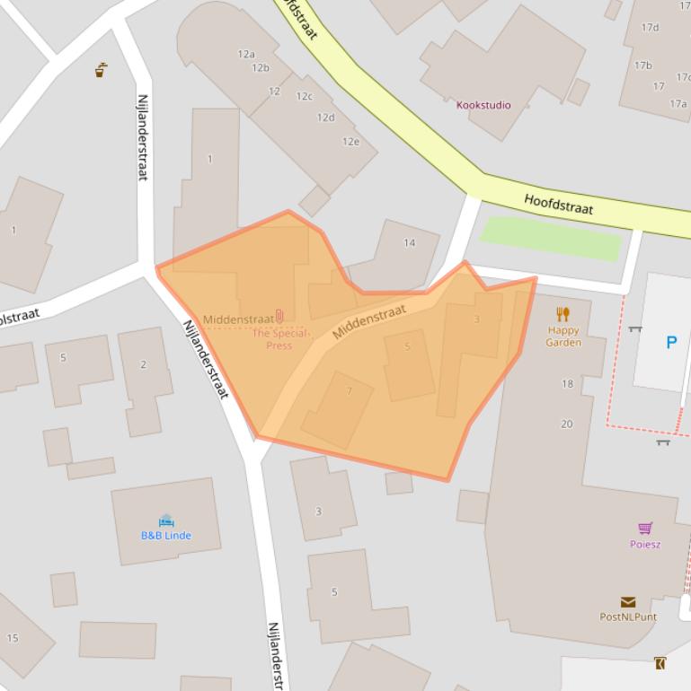 Kaart van postcodegebied 9451BN.