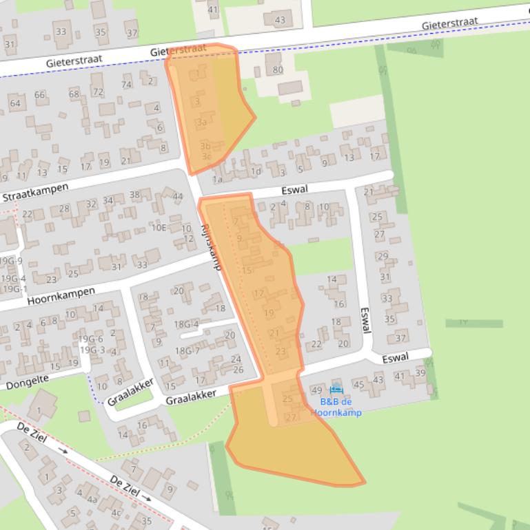 Kaart van postcodegebied 9451CA.