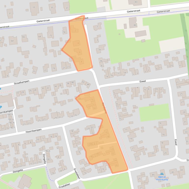Kaart van postcodegebied 9451CC.