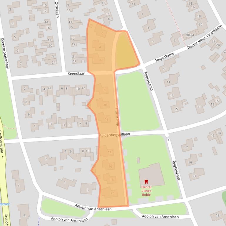 Kaart van postcodegebied 9451GG.