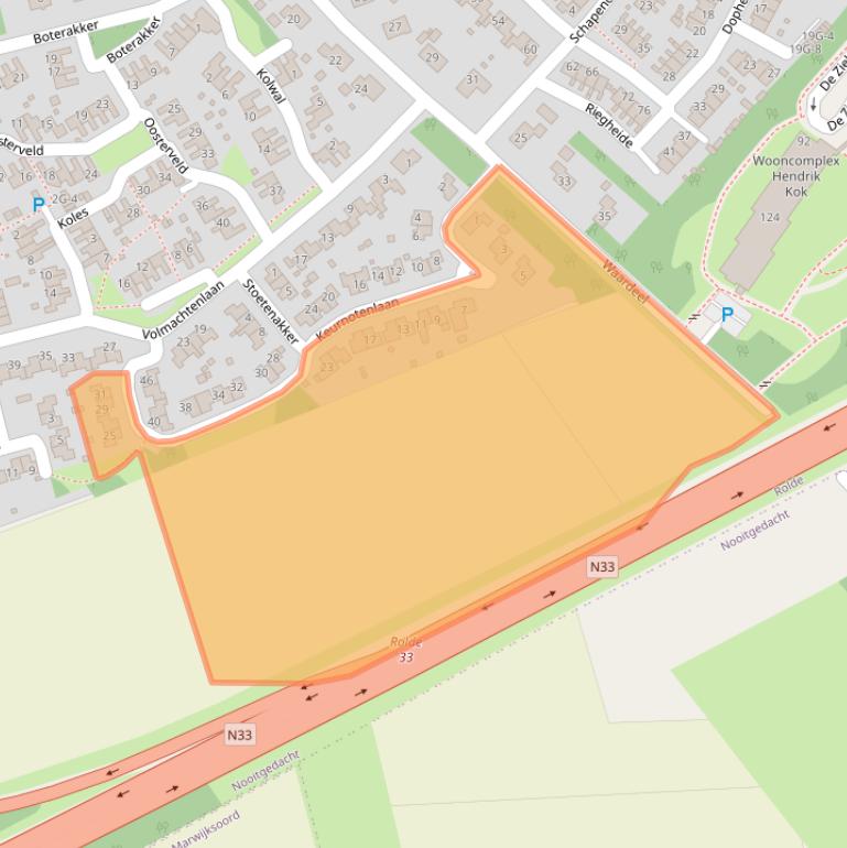 Kaart van postcodegebied 9451JA.