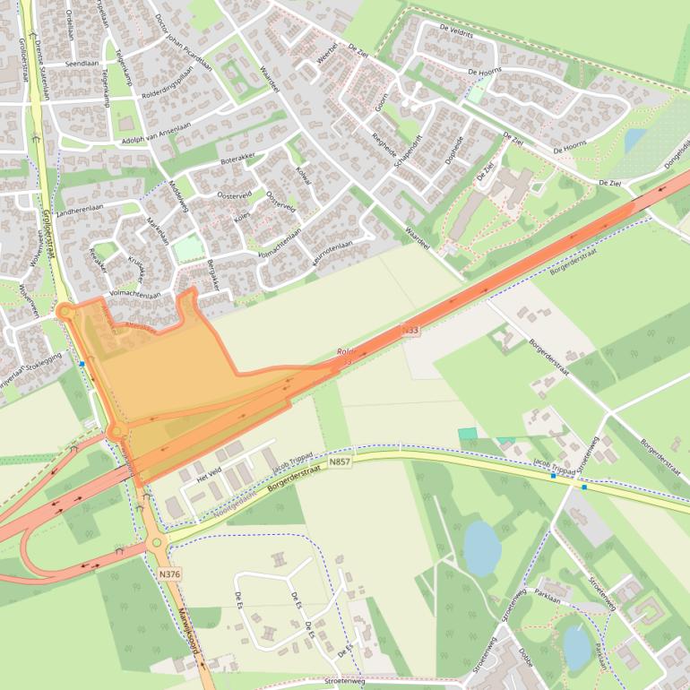 Kaart van postcodegebied 9451JE.