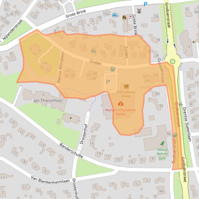 Kaart van postcodegebied 9451KD.