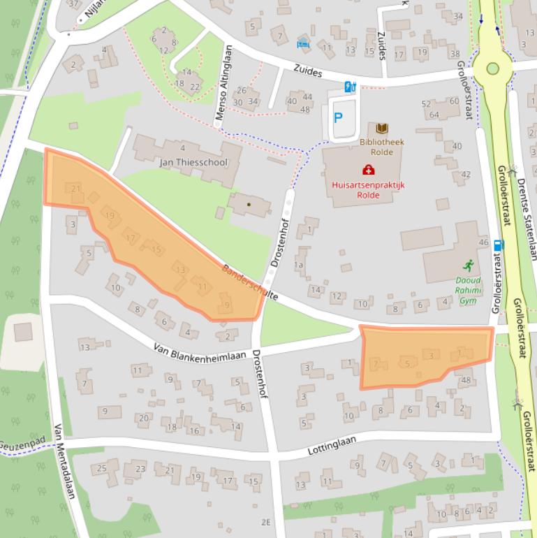 Kaart van postcodegebied 9451KH.