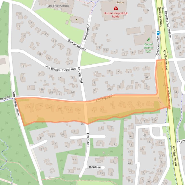 Kaart van postcodegebied 9451KL.